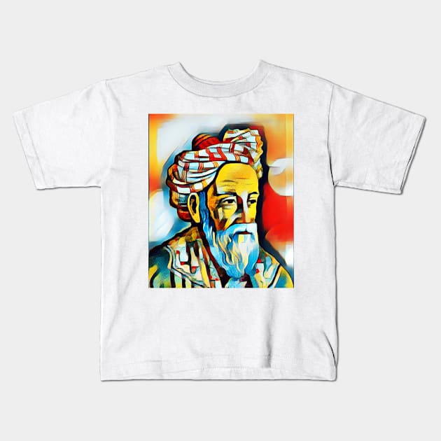 Omar Khayyam Abstract Portrait | Omar Khayyam Artwork 3 Kids T-Shirt by JustLit